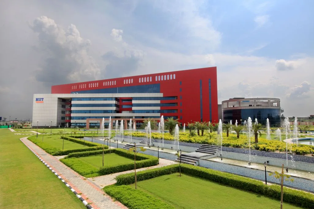 Glass office buildings in an Indian technology park